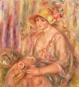 Nő muszlin ruhában, 1917 alkotó: Pierre Auguste Renoir